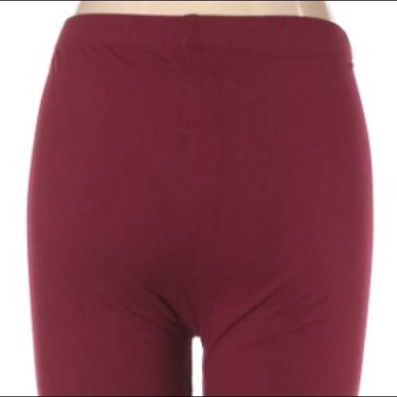 NWT New Mix Burgundy Plus Size Buttery Soft Basic leggings One Size - Picture 7 of 13